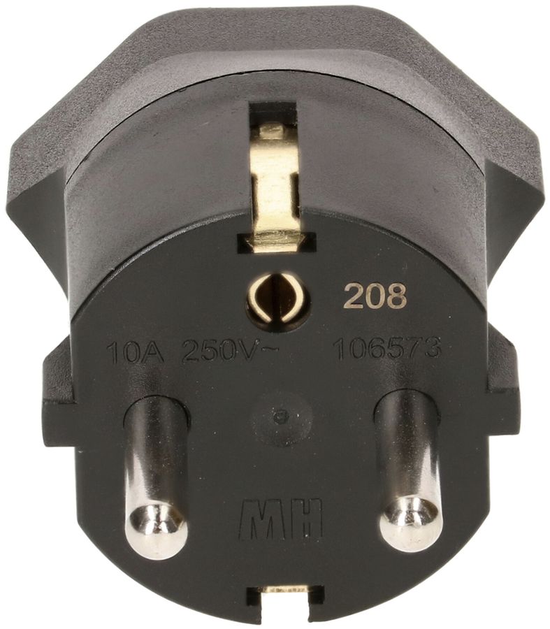 Adattatore fisso MAX HAURI Shuko/T13 3L 250V 10A 2300W nero