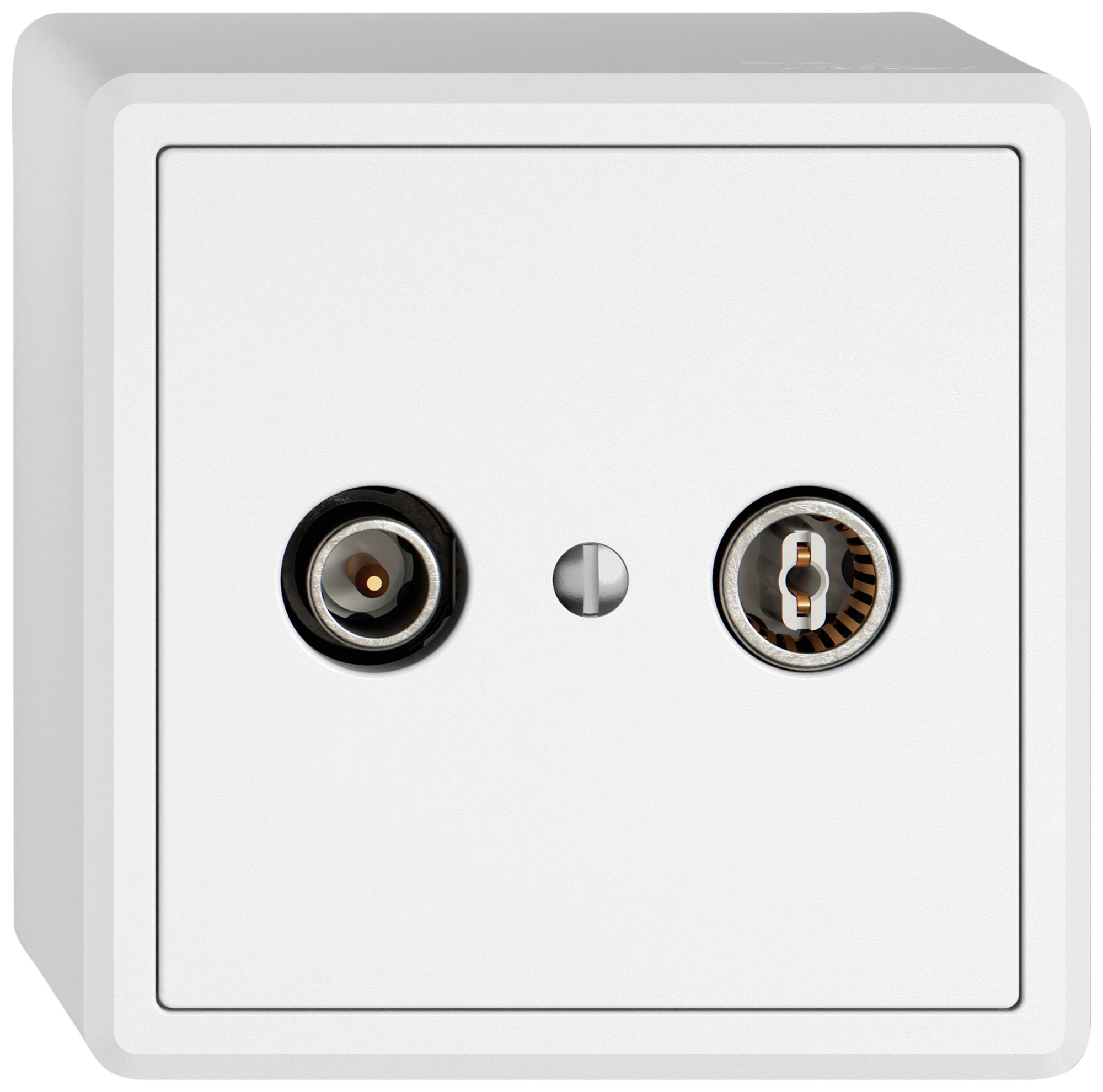 AP-Antennendose TV-R EDIZIO.liv SNAPFIX® Durchgangsdose 19dB ws