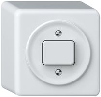 AP-Drucktaster Hager origin 1CO 10A 230V 88×88×54mm weiss