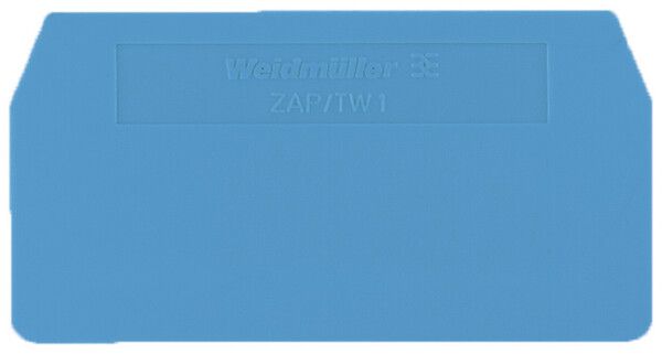Paroi de fermeture/intermédiaire Weidmüller ZAP/TW 1 59.5×30.5mm bleu