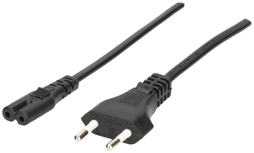 Apparatekabel MH, T26/C7, Tdlf 2×0.75mm² 3m, schwarz