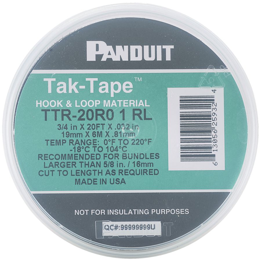 Bande auto-agrippante Panduit TTR-20R0 19mm×6.1m noir