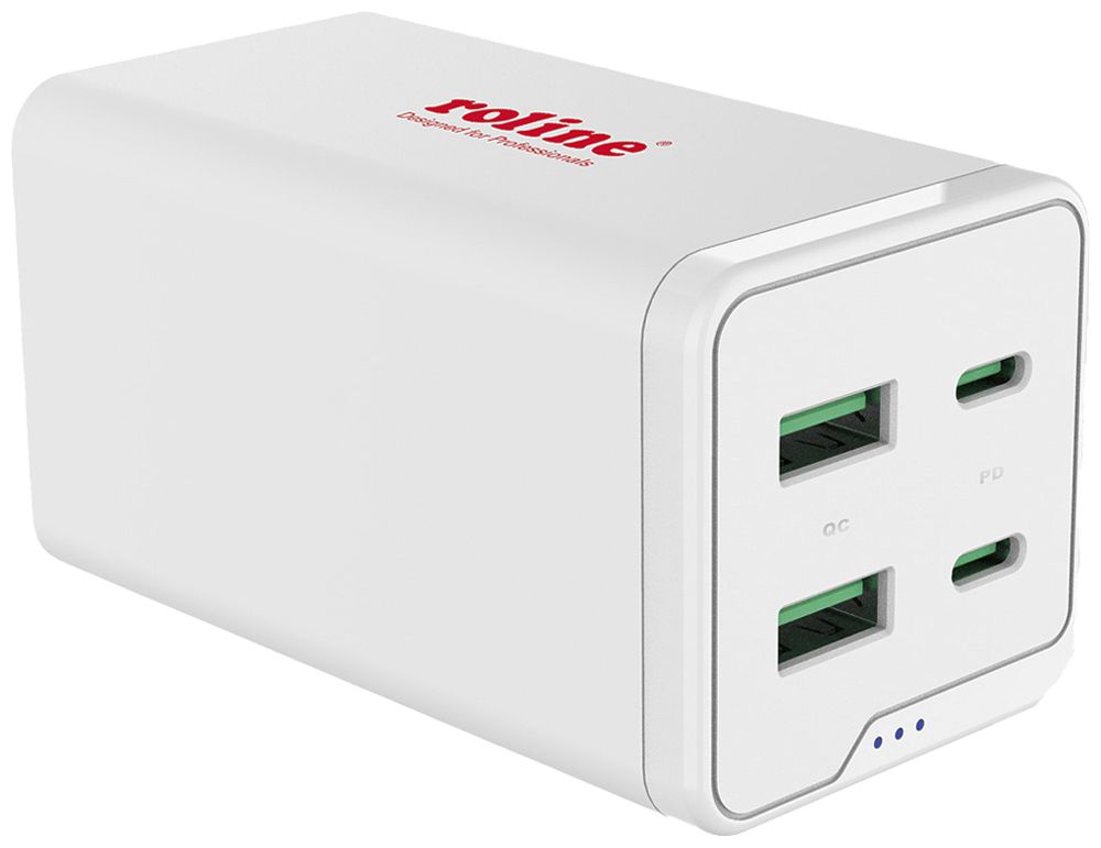 Adaptateur secteur ROLINE 2×USB A 2×USB C 120W 20VDC 5A blanc