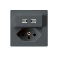 Combinazione luminosa INC 2×A-R/1P+T13 antracite kallysto 2 lenti