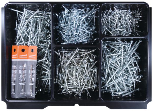 Elektrikerschrauben Pan-Head-Sortiment Sortifix EL 1000 Stk. T20+5 Bohrer 4×75mm