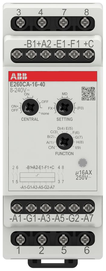 Teleruttore ABB E260CA-16-40 2UM 8…240VUC/16A 4000W 4Ch