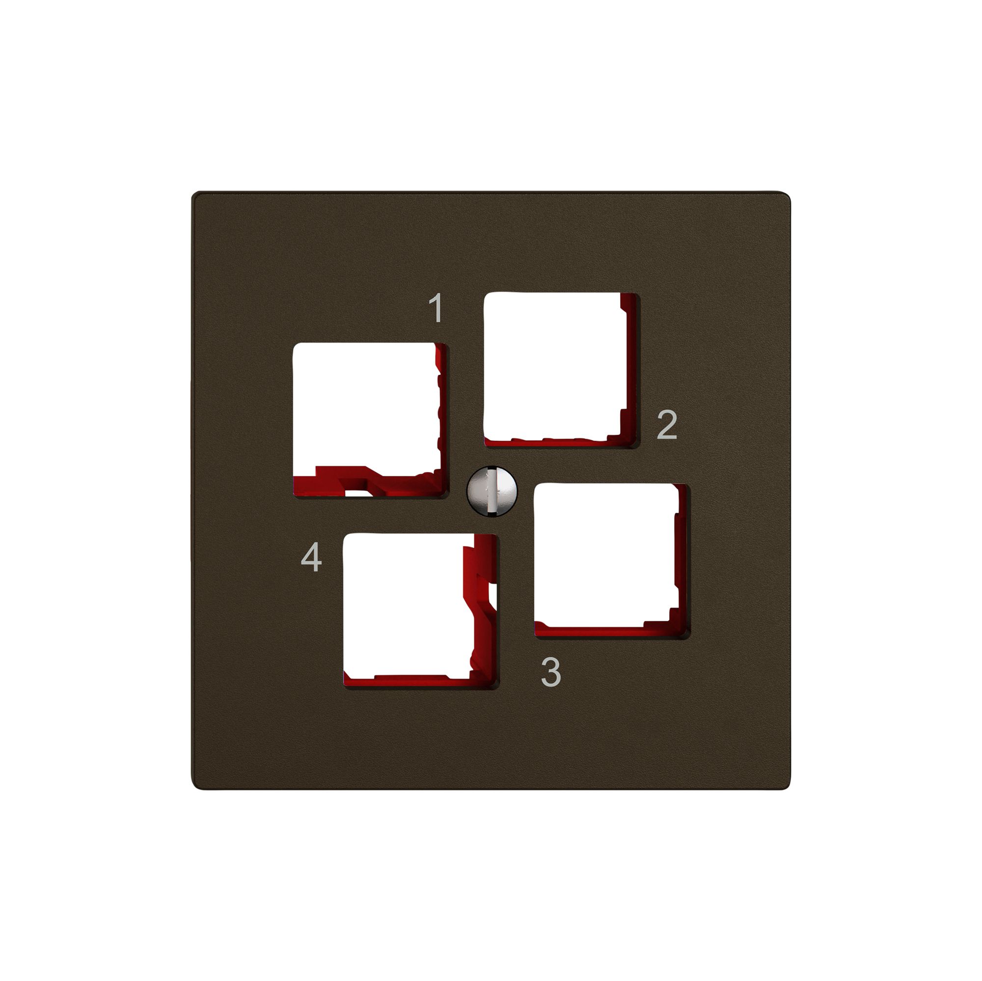 Montageset EDIZIO.liv EASYNET S-One SNAPFIX® gerade 4×RJ45 br