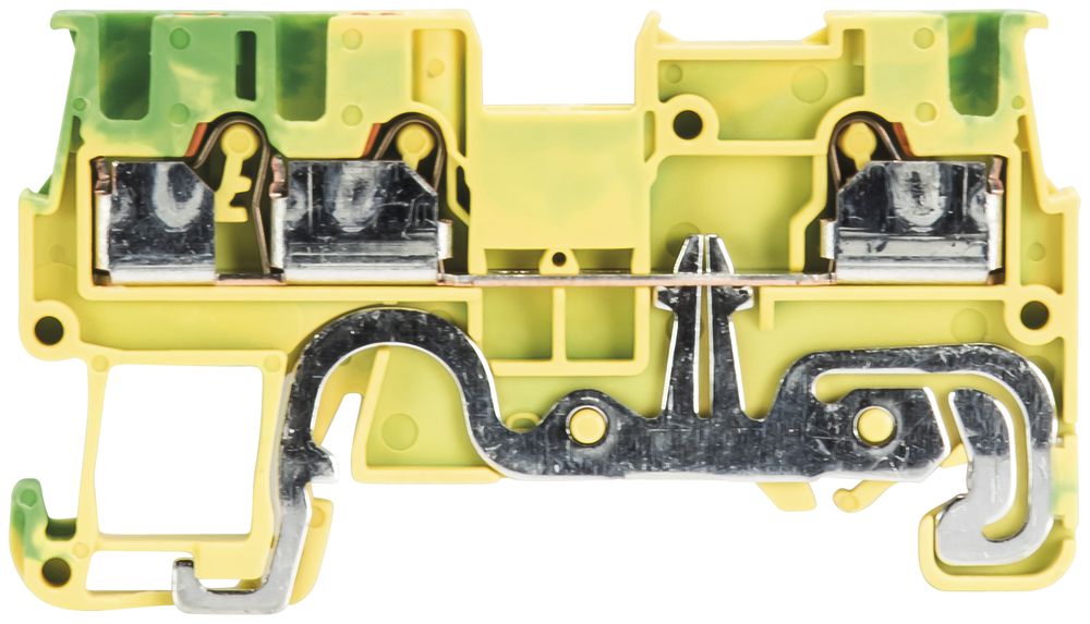 Borne de terre joignable WTP 0.14…1.5mm² 3×racc.broches 1 ét.rail TH35/G32 vt/jn