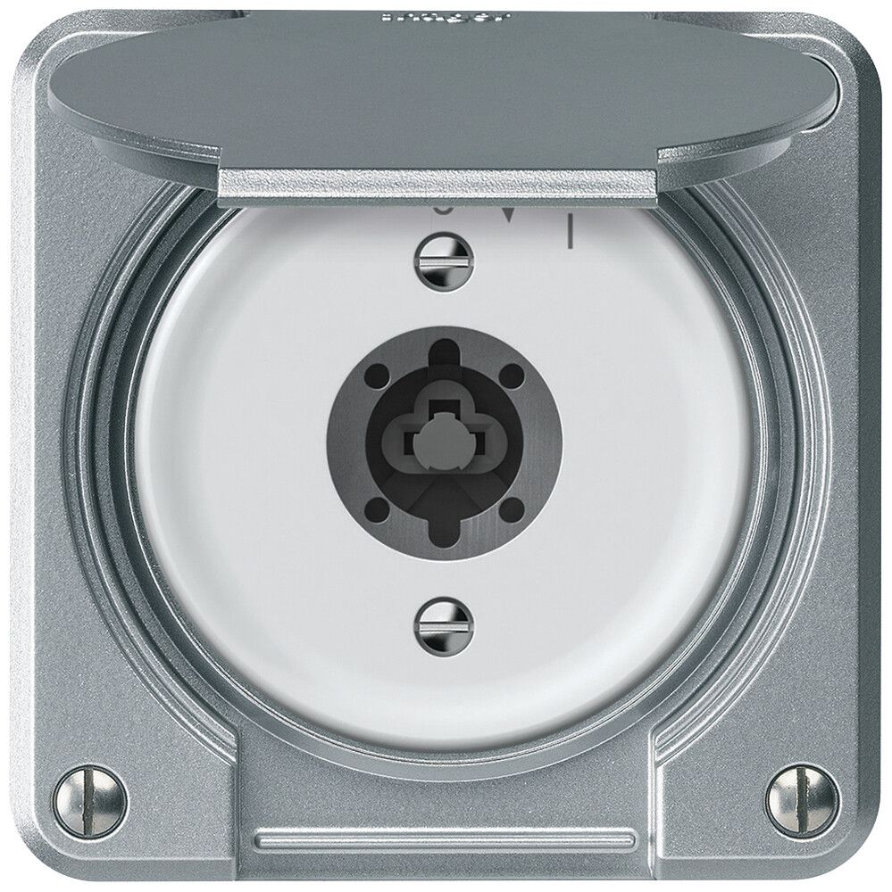 UP-Schlüsselschwenktaster robusto 1P 1NO 20A 250V 86×86mm Aluminium