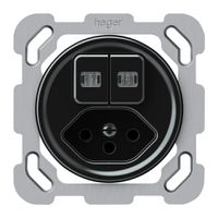 UP-Kombination origin Sch 3+3 + 1×Typ 13 77×77mm 2×beleuchtet schwarz