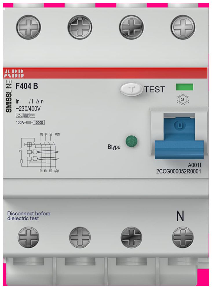 Interruttore differenziale ABB SMISSLINE TP 4P 63A 30mA tipo B 0…2kHz