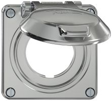 Partie supérieure ELEMENT SNAPFIX® avec clapet pour prise PEHA SCHUKO alu