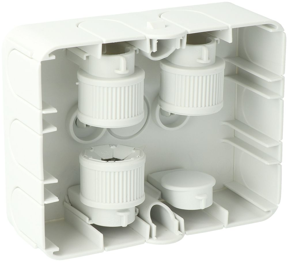 Gehäuse AGRO, für Kabelrinne, Lochrasterbefestigung, 120×95×40mm, grau