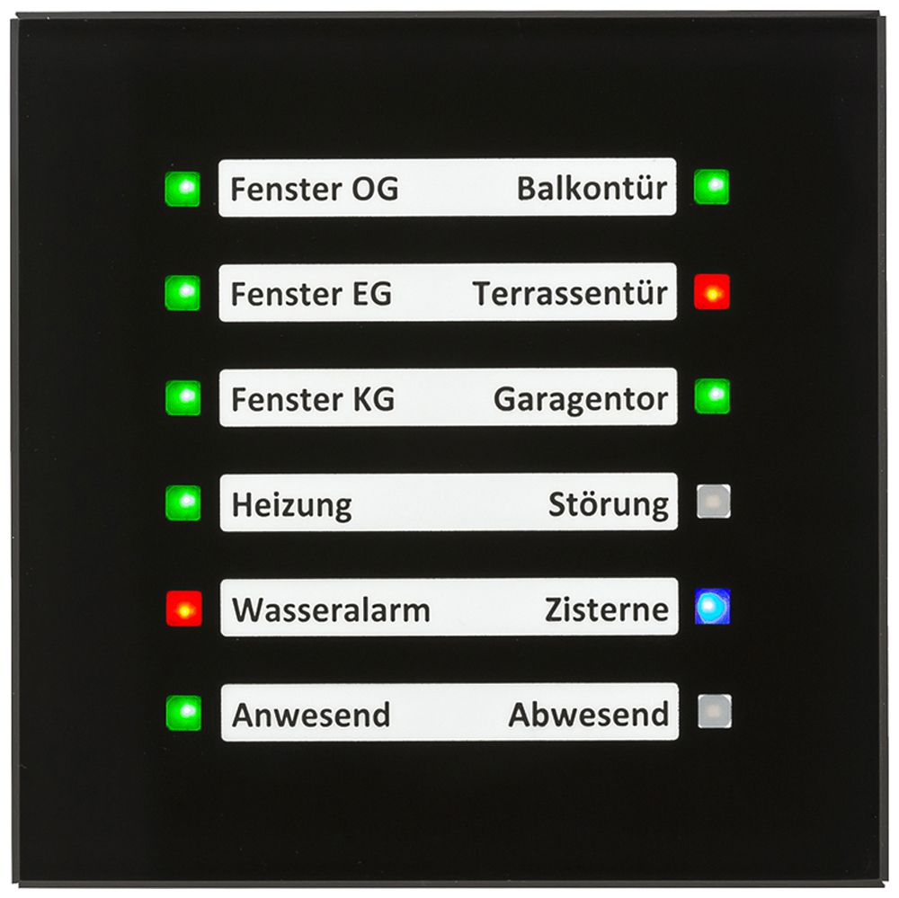 Apparecchio indicatore KNX INC MDT SCN-GLED1S.01S campo per designazione vetro