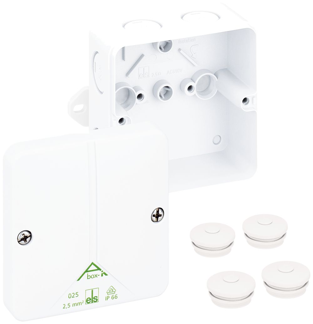 Boîte de dérivation AP Abox-i m 025 AB-L IP65 82×82×52mm blanc