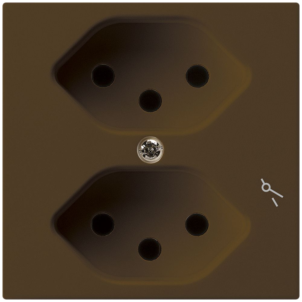 Prise ENC kallysto 2×T13 brun commuté 1×