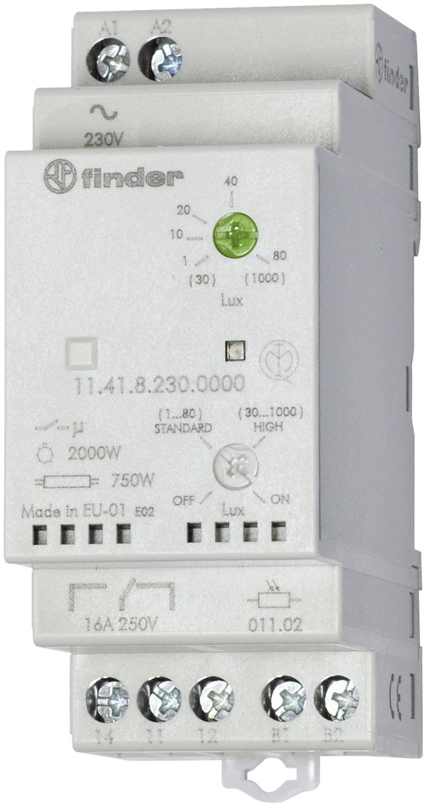 Dämmerungsschalter Finder 11.41 1U 16A 230VAC