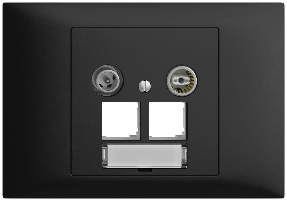 EB-Multimediadose EDIZIOdue BKE EASYNET 4dB, f.2×RJ45 S-One, schwarz