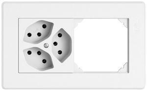 UP-Kombination EDIZIO.liv SNAPFIX® 1×2 96×156mm 3×T13S+leer weiss