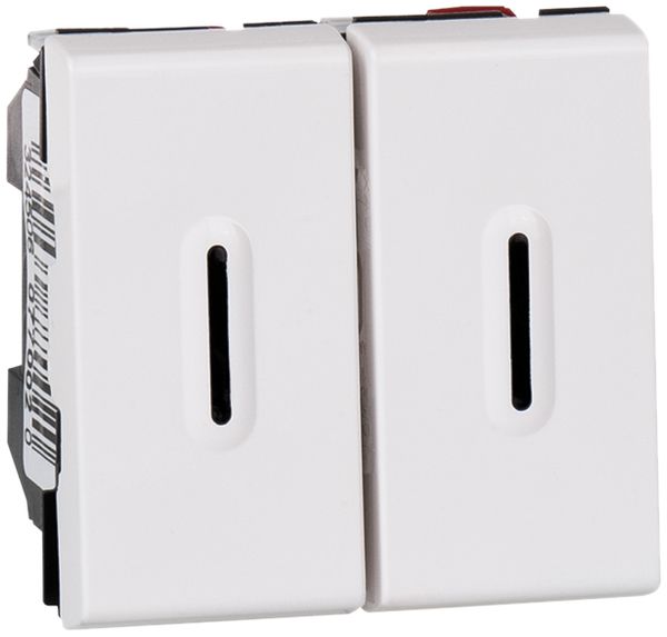 EB-Leuchtwippschalter MOS 1/3 +3/1L 10A weiss 2 Module