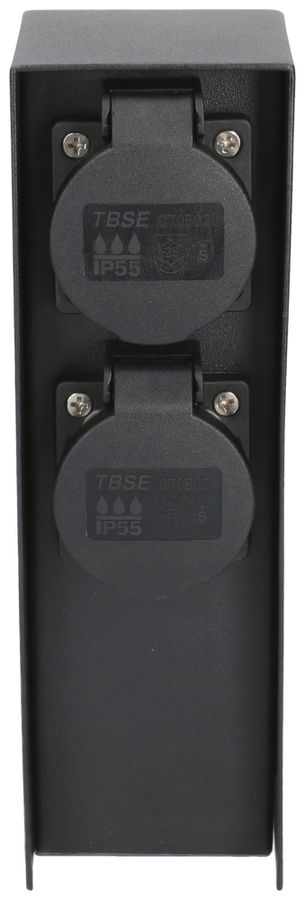 Gartensteckdosensäule MH 2×T13 10A rostfreier Stahl sz matt