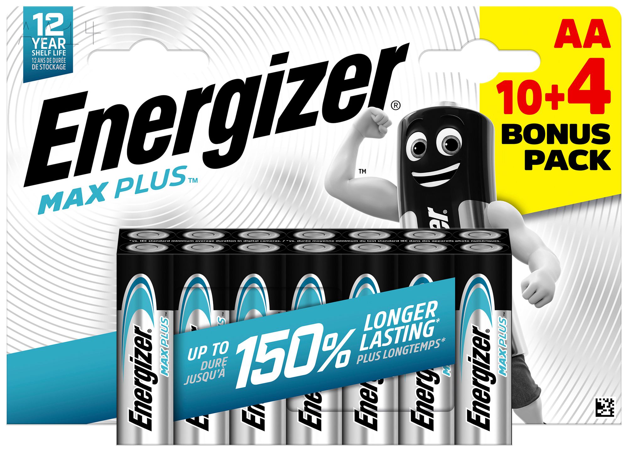 Batterie Alkali Energizer Max Plus AA LR6 1.5V Box à 10+4 Stück