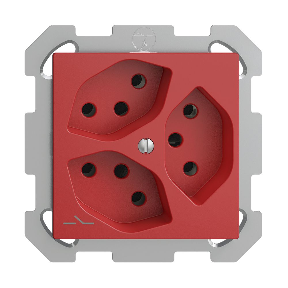 UP-Steckdose EDIZIOdue 3×T13 1×S berry