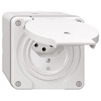 NAP-Steckdose NEVO, 1×T13, IP21, m.LED, weiss