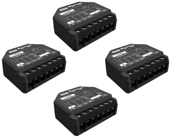 EB-RF-Schaltaktor Shelly 2PM Gen3 Bt/Wi-Fi 2-Kan 110…240V 4Stk