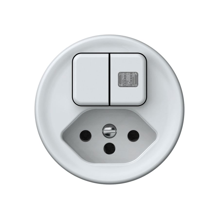 Kombination origin 2×Tasten beleuchtet 2CO+T13 1P 0<1 10A 230V 60×60mm weiss