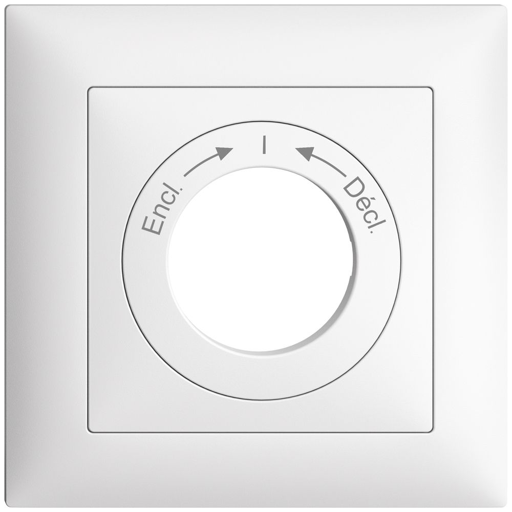 Kit frontal EDIZIOdue Encl.->I<-Décl. blanc 88×88mm pour contact pivotant
