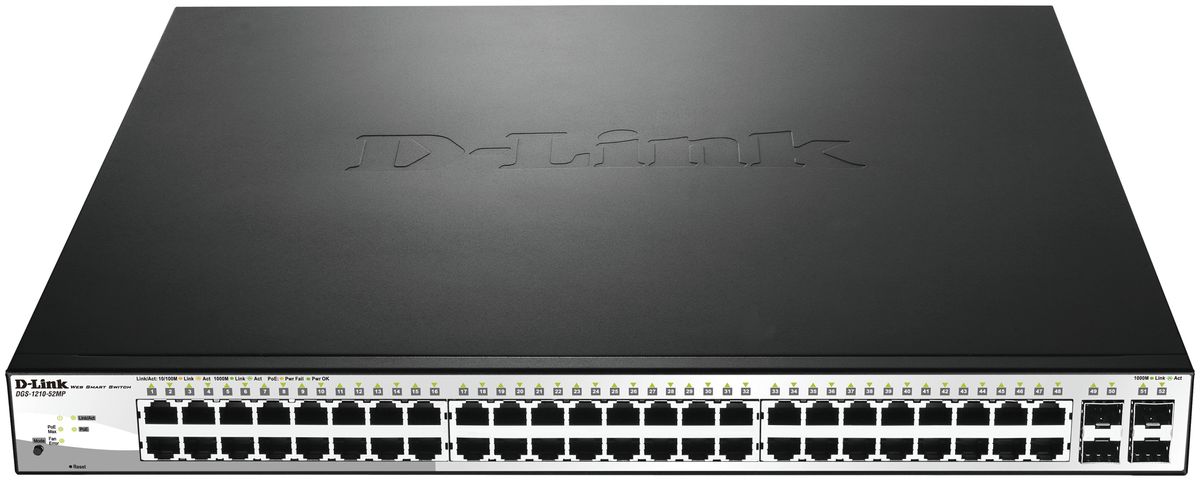 Switch D-Link DGS-1210-52MP/E, 52-Port smart managed Layer2/3 Gigabit PoE+