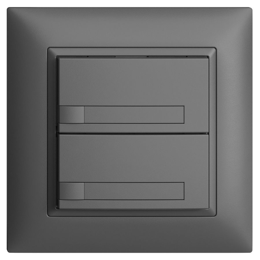 UP-KNX-Taster RGB EDUE FMI, 250mW, o.LED, m.Papier, 2×Taste, 1×Tastenb., dgu