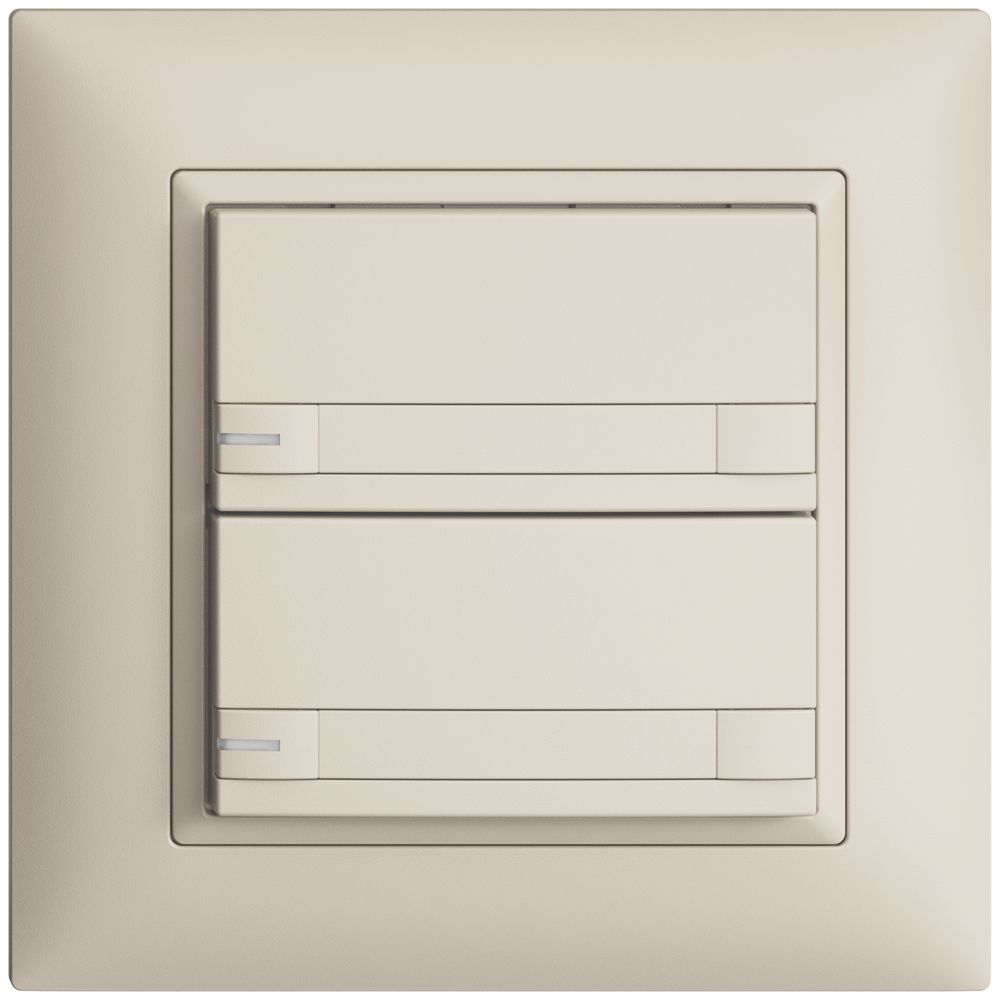 Poussoir ENC KNX 2× EDIZIOdue colore crema RGB avec LED avec insert papier