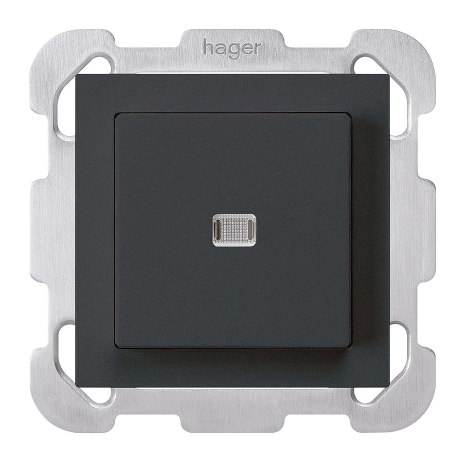 UP-Leuchttaster kallysto ARK 2L schwarz mit Befestigungsplatte