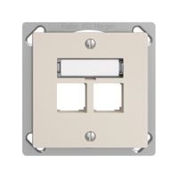 EB-Montageset S-One EDIZIOdue FM.TE für 2×RJ45 gerade, crema