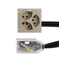 EB-Steckdose 3×T23 16A sand L1 EDIZIOdue für Technofil