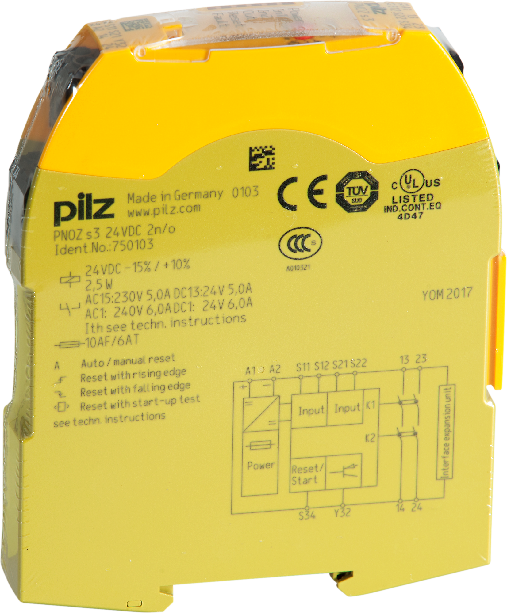 Not-Halt Schaltgerät, Schutztürwächter PNOZ s3 24VDC 2 n/o