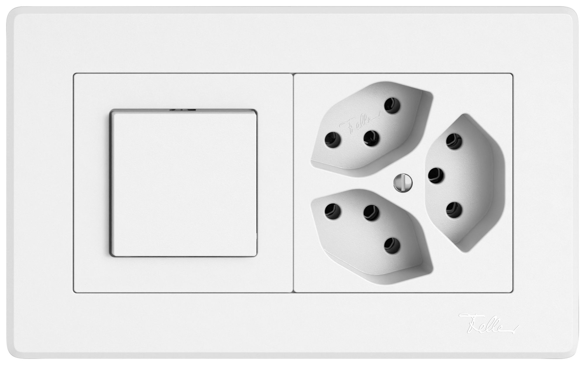 Combinaison ENC EDIZIO.liv SNAPFIX® 1×2 96×156mm schéma 3/1L+3×T13 blanc