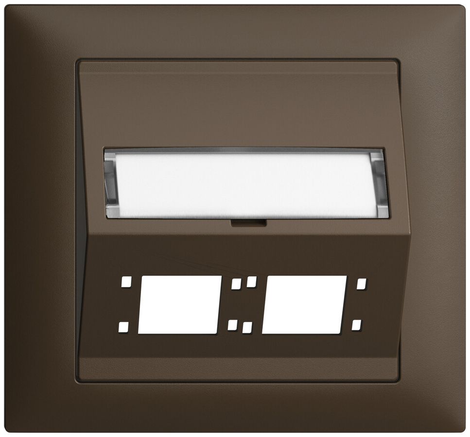 EB-Montageset EDIZIOdue FKE Schrägauslass 2×R&M Kat.6A/LC spezial, coffee