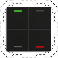 Poussoir KNX RGBW INC MDT TAL-60T4016.02S temp 4t/4a noir mat "neutre"