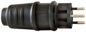 Fiche type 12 Brennenstuhl L+N+PE 10A 230V caoutchouc IP20 noir