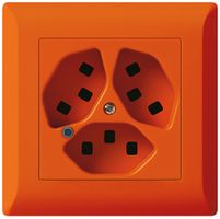 Presa INC Hager kallysto.line 3×T23 illuminato C arancione