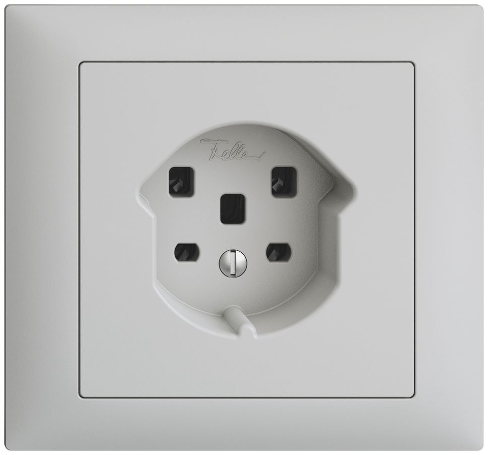 EB-Steckdose EDIZIOdue T25 16A hellgrau, Schraubklemmen