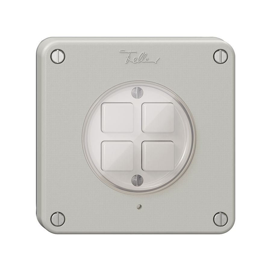 Poussoir KNX 4× NEVO N.CO RGB avec sonde de température, gris clair