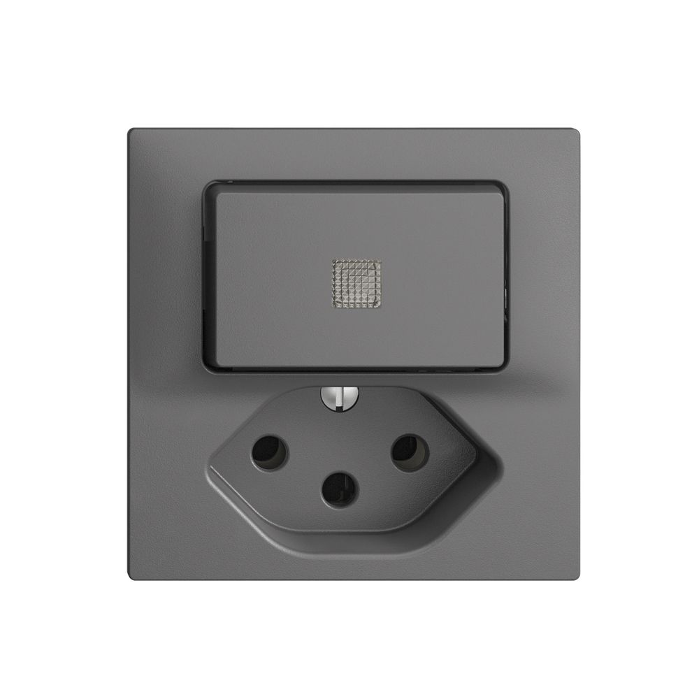 Leuchtkombination LS A-R/1L+T13 EDIZIOdue dunkelgrau, mit Linse, LED gelb