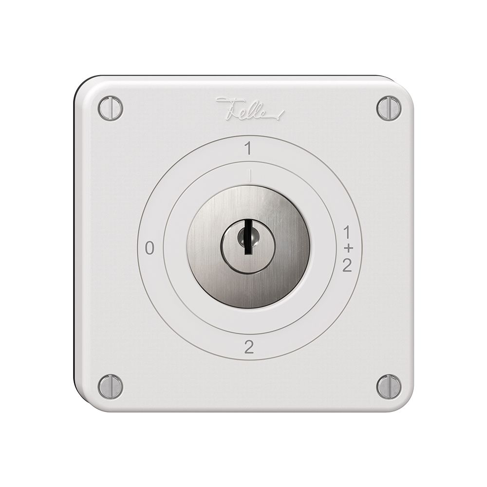 Interrupteur rotatif NEVO, 1/1 L, avec serrure&2 clés, KS, 0-1-1+2-2, blanc