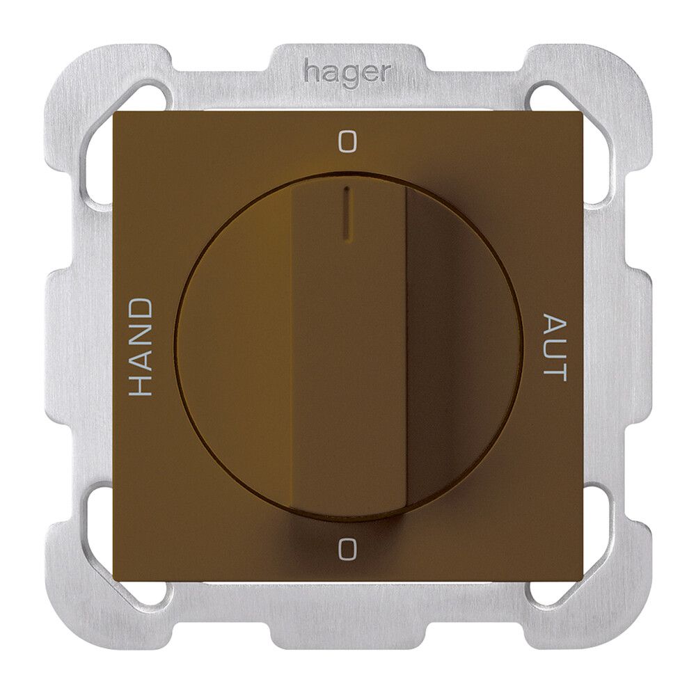 Interruttore rotativo INC 0-Hand-0-Aut. kallysto 2/1L marrone con manopola