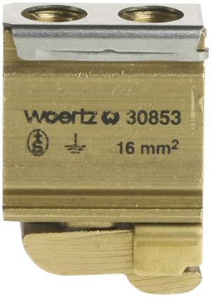 Schutzleiter-Reihenklemme Woertz 4…10mm² Schraubanschluss 2×1 G-Schiene