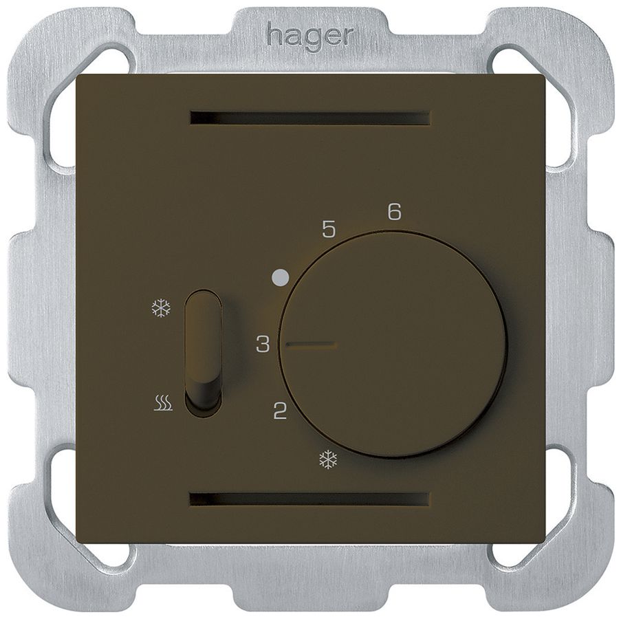 Termostato INC Hager kallysto B, con interr.di riscald./raffred., marrone